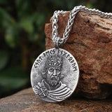 Stainless Steel Nordic Design Norse Historical Hero Pendant Necklace Viking Jewelry