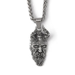 Stainless Steel Nordic Viking Jewelry Norse God Wise Mimir Head Figure Amulet Necklace