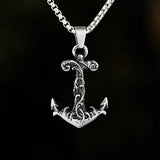 Stainless Steel Simple Classic Fashion Anchor With Pattern Cross Antique Pendant Girl Short Long Chain Necklaces Jewelry For Men