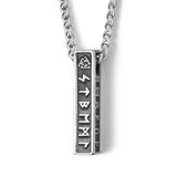 Stainless Steel Unisex Viking Jewelry Norse Rune Bar Amulet Pendant Necklace