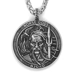 Stainless Steel Viking Jewelry Norse God Njord Amulet Pendant Necklace