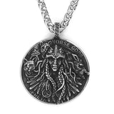 Stainless Steel Viking Jewelry Norse Goddess Freya Amulet Necklace