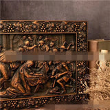 The Jesus Birth Plaque Wooden Decorative Wall Hanging Christmas Nativity Scene Figures Church Souvenirs Religious Decor