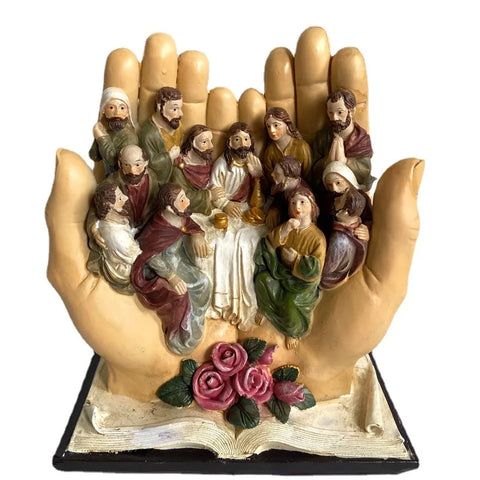 The Last Supper Home Decor Resin Figure Religious Statue Crafts Jesus Ornament Christian Church Utensils