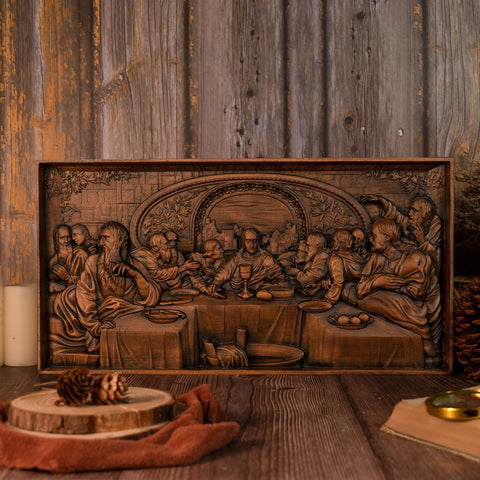 The Last Supper, Jesus home decoration, wall art, Christian icons, wooden decorative paintings, retro, mural art, Christmas gift