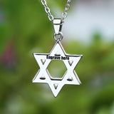 Trendy  New  Stainless Steel Star With Pattern Pendant Necklace Fashion Choker Vintage  Couple Gift