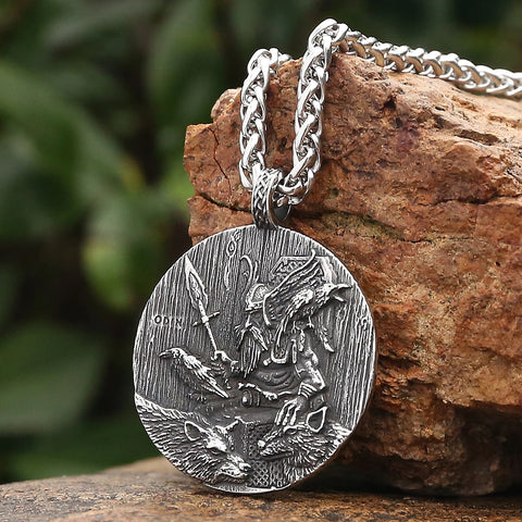 Unique Design Viking Jewelry Stainless Steel Odin Pendant Necklace