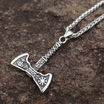 Viking Axe Pendant Necklace Stainless Steel Vikings Jewelry
