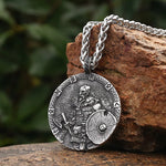 Viking King Jewelry Stainless Steel Ragnar Lodbrok Pendant Necklace