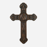 Virgin Mary Holding Baby Jesus Cross Solid Wood Carving Christmas Jesus Christ Nativity Religious Character Catholic Wall Cross