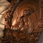 Virgin Mary and Baby Jesus Wood Sculpture Nativity Catholic Religious Image Orthodox Saints Home Furnishings Decor Wall Art