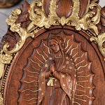 Virgin Mary of Guadalupe statue, wood carving, catholic saint image, Christian prayer, home church decoration gift