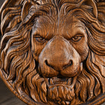 Wood Carved Lion Head Wall Art Animal Carving Crafts Wall Hanging Plaque Retro Style Home Decor  animal carving