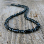 Hematite Necklace Mens Beaded Necklace for Him Black Lava Stone Necklace Jewelry Gift For Boyfriend Black Necklace