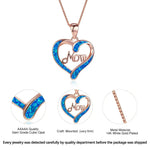 Mom Necklace for Mom 925 Sterling Silver Love Heart Pendant Necklace Birthstones Jewelry Blue Sapphire Pearl Simulated Diamond and More Stones Jewelry Women Birthday Mother'S Day on Clearance