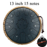 Hluru Glucophone Steel Tongue Drum 13 Inch 15 Notes C Ethereal 12 Inch 13 Notes Drum Handpan Percussion Musical Instrument