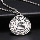 Dawapara Key of Solomon Seal Necklace Pentacle Kabbalah Honor and Riches Amulet Pendant Hebrew Supernatural Runes Jewish Jewelry