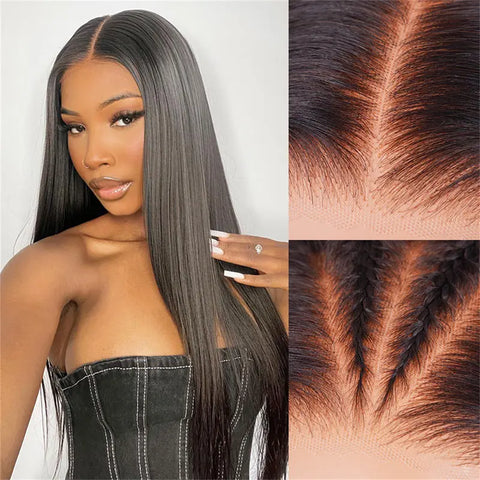 Straight Pre Bleached Pre Plucked Pre Cut 6*4 Wear Go Glueless HD Lace Closure Wig Bgmgirl