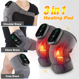 Thermal Knee Massager 3 in 1 Shoulder Knee Elbow Heating Massage Support Brace Rechargeable Vibration Pad Arthritis