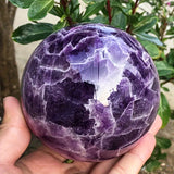 1pc Majestic Natural Amethyst Crystal Ball - Smoothly Polished Sphere for Aesthetic Home Decor - Enchanting Gemstone, Ideal Holiday Gift to Delight