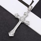 S925 Sterling Silver Pendants for Women Men New Fahion Super Flash Zirconium Diamond Large Cross Jewelry