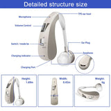 Digital Hearing Aids Rechargeable Hearing Aid High Power Sound Amplifier for Elderly behind the Ear Care One Click Adjustable