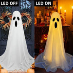 85CM Halloween Decor Light Strings Battery Front Porch Ghost Decorations Scary White Ghosts Stand Courtyard Halloween