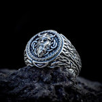 925 sterling silver color New retro Thai silver Nordic Celtic Viking style head ring