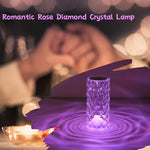 Crystal Table Lamp for Bedroom 16 Colors Touch/Remote Dimmable Night Light USB LED Bedside Diamond Rose Lamp