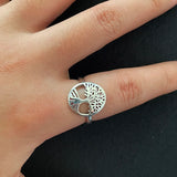 Tree of Life Ladies Ring Hollow Design Viking Jewelry