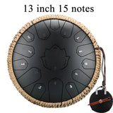 Hluru Glucophone Steel Tongue Drum 13 Inch 15 Notes C Ethereal 12 Inch 13 Notes Drum Handpan Percussion Musical Instrument