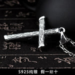 Pure 925 Sterling Silver Christian Necklace Pendant for Men Fashion Jewelry Crucifix Jesus Cross pendant No Chain Jewelry Gift