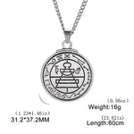 Dawapara Key of Solomon Seal Necklace Pentacle Kabbalah Honor and Riches Amulet Pendant Hebrew Supernatural Runes Jewish Jewelry