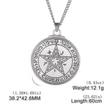 Dawapara Key of Solomon Seal Necklace Pentacle Kabbalah Honor and Riches Amulet Pendant Hebrew Supernatural Runes Jewish Jewelry