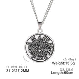 Dawapara Key of Solomon Seal Necklace Pentacle Kabbalah Honor and Riches Amulet Pendant Hebrew Supernatural Runes Jewish Jewelry