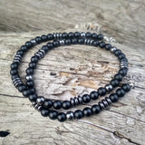 Hematite Necklace Mens Beaded Necklace for Him Black Lava Stone Necklace Jewelry Gift For Boyfriend Black Necklace