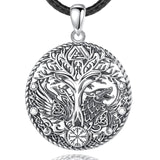 Viking Raven Wolf Compass Tree of Life Amulet Pendant