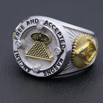 Ancient Free And Accepted Masons All Seeing Eyes Scottish Rite Masonic 925 Sterling Silver Ring