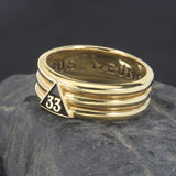Freemason Masonic Scottish Rite 33 Degree Band Sterling Silver Ring