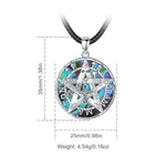 Tetragrammaton Pentagram Necklace Colorful shell Amulet Personality Pendant