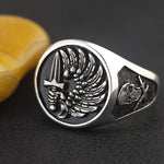 Foreign Legion Soldier Of Fortune Mercenary Cross Of Lorraine Solid Sterling Silver Ring