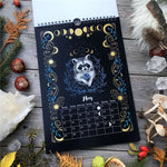 EZONE 2024 Dark Forest Calendars Creative Illustrated Wall Lunar Calendars Astrology Moon Calendars Butterfly Deer Owl Calendars