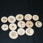 13pcs/set handmade wood Viking runes symbols Gypsy Divination sign wizard ritual Props Tarot &Divination