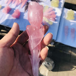 15 16cm beautiful natural pink crystal stone rose hand carved crystal flower healing stone ornament gift natural quartz crystal|Stones|