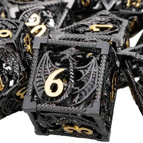 DND Metal Dice Set Dungeon and Dragon Gifts Hollow D&D Dice Set RPG Large Polyhedral Dice Role Playing Dice D20 D12 D8 D6