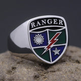 US Army Rangers Regiment 75th Military Jewelry Solid Sterling Silver Ring
