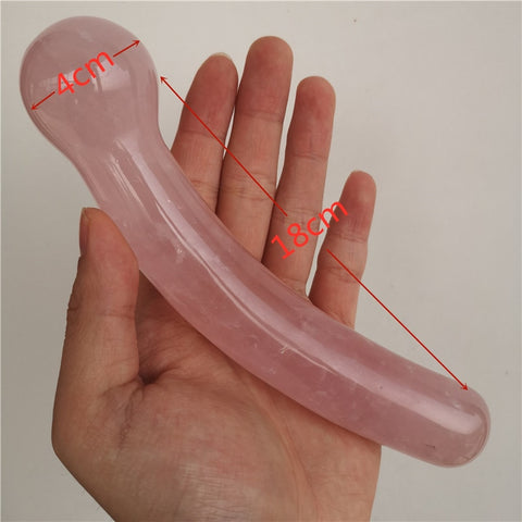 18cm Natural rock Rose quartz crystal massage yoni wand sex toys for healing Yoni Crystals