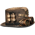 Steampunk Men Hat With Goggles Top Hat Jazz Hat Gothic Steampunk Top Hat For Men Non-slip Hat Carnival Nightclub