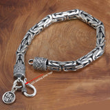 Sterling Silver Bracelet Men Link Chain Peace Lines Corsair