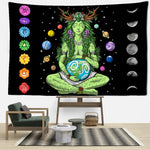 Enchant Your Space: Green Girl Seven Chakra Tapestry - Abstract Psychedelic Witchcraft Art for Bohemian Bliss in Dorms and Living Rooms